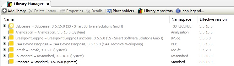 Codesys 3.5 SP 16 Patch 4 libraries prior to the installation of Codesys 3.5 SP 18 Patch 4
