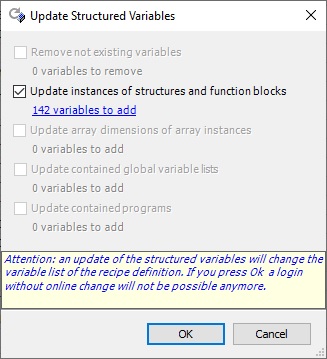 Update Structured Variables